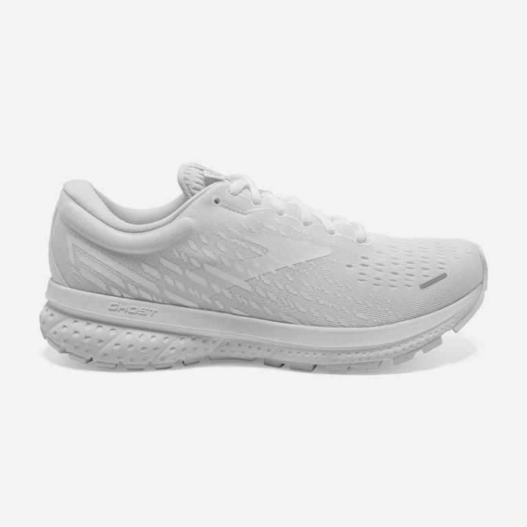 Brooks Men's Ghost 13 Road Running Shoes Singapore - White/White (93672-AXVN)